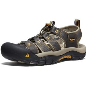KEEN MEN'S NEWPORT H2 CLOSED TOE WATER SANDALS, RAVEN/ALUMINUM, 8